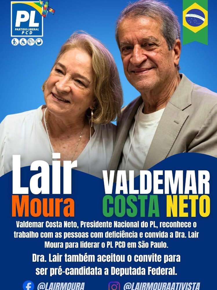 Lair Moura convidada a liderar o PL PCD em São Paulo